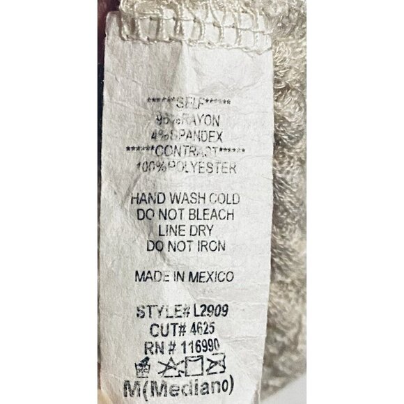 Earthbound Top Womens Medium Floral Bell Sleeve Waffle Knit Peasant Boho - Picture 5 of 6